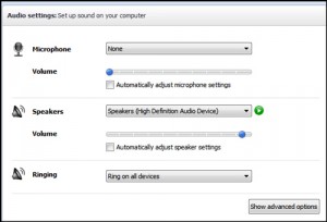 Skype audio skyping